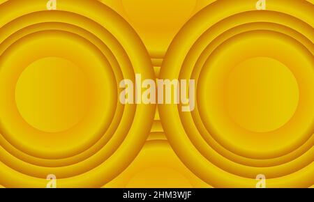 Arrière-plan jaune abstrait avec élégant motif cercles lignes Illustration de Vecteur