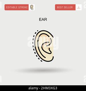 Icône de vecteur simple EAR. Illustration de Vecteur