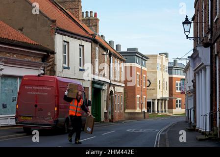 Bridgegate à Howden, avec le bâtiment de la Press Association, East Yorkshire, Angleterre Banque D'Images