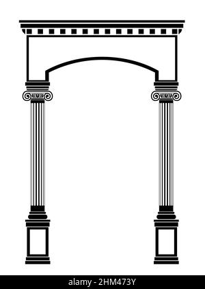 Portail antique classique avec colonnes dans les graphiques vectoriels Illustration de Vecteur