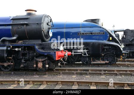 Locomotives à vapeur nos 6023 et 60007 lors de l'événement « une fois sur une lune bleue » au Didcot Railway Centre, siège de la Great Western Society, 5th avril 2014. Banque D'Images
