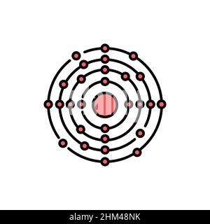 Icône de la ligne de couleur de la formule de Radium.Pictogramme pour page Web, application mobile, Promo. Illustration de Vecteur