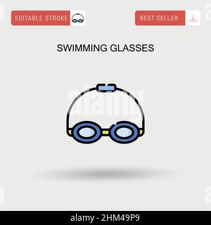 Lunettes de natation simple vecteur icône. Illustration de Vecteur