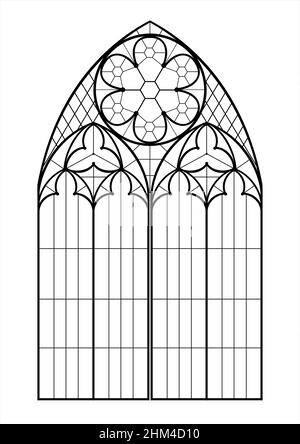 Fenêtre de contour gothique ou arc de porte.Arrière-plan ou texture.Élément architectural.Forgeage Illustration de Vecteur