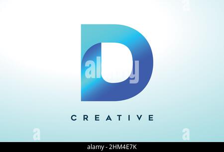 Logo lettre D bleue avec aspect stylisé et logo de la société Modern Design for Business.Logo D Icon en bleu et forme créative Vector. Illustration de Vecteur