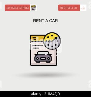 Louer une voiture simple icône de vecteur. Illustration de Vecteur