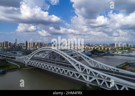 Le canal de la ville huaïenne à jiangsu Banque D'Images