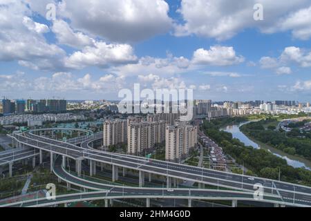 Le canal de la ville huaïenne à jiangsu Banque D'Images