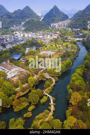 Guizhou huaxi quartier paysage de printemps Banque D'Images