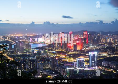 Guangdong province shenzhen scène de nuit Banque D'Images