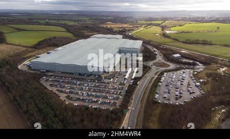 ASOS Warehouse, géré par GXO Logistics, près de Grimethorpe, Barnsley, South Yorkshire. Banque D'Images