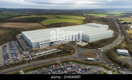 ASOS Warehouse, géré par GXO Logistics, près de Grimethorpe, Barnsley, South Yorkshire. Banque D'Images