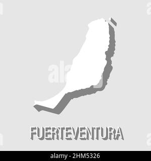 Résumé Fuerteventura, îles Canaries contour de forme isolée sur fond bleu, illustration vectorielle Illustration de Vecteur