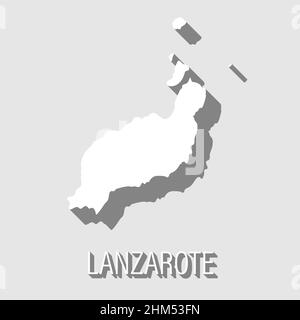 Résumé Lanzarote, îles Canaries contour de forme isolée sur fond bleu, illustration vectorielle Illustration de Vecteur