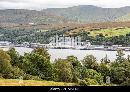 Base sous-marine nucléaire de Clyde HMNB à côté de la gare Loch à Faslane, Argyll & Bute, Écosse, Royaume-Uni Banque D'Images