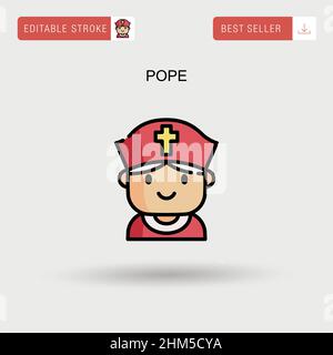 Icône de vecteur simple Pope. Illustration de Vecteur