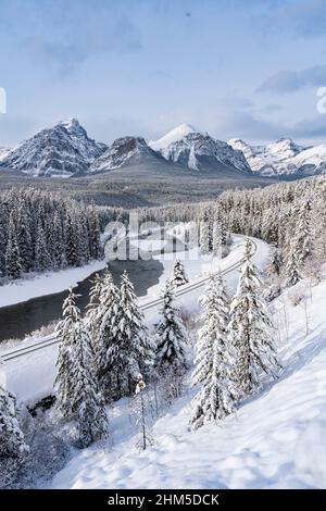 Morant's Curve dans le parc national Banff, Alberta, Canada Banque D'Images