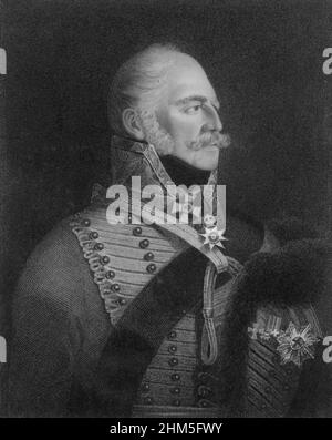 Portrait d'Ernest Augustus, duc de Cumberland et roi de Hanovre (1771-1851) - gravure, 19th siècle Banque D'Images