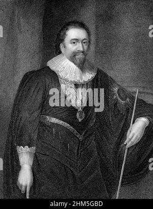 Portrait de William Herbert, 3rd comte de Pembroke (1580-1630) - gravure, 19th siècle Banque D'Images