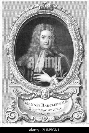 John Radcliffe (1650-1714), médecin anglais Banque D'Images