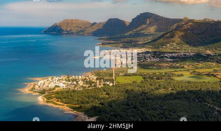 Vue aérienne, urbanisation de s'Estanyol Alaró, Platja de s'Estanyol, Alaro, Majorque, Iles Baléares, Iles Baléares, Baléares, Espagne, ESP, Europe, Banque D'Images