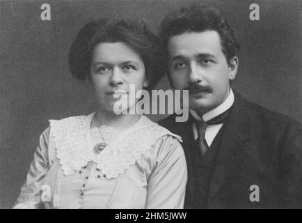 Albert Einstein (1879-1955) et sa première femme, Mileva 1912. Banque D'Images