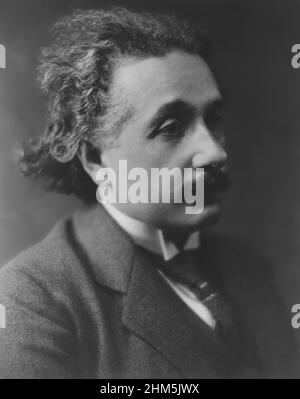 Le génie Albert Einstein (1879-1955) photo portrait par Herman Mishkin. NY 1921. Banque D'Images