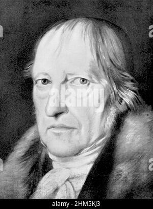 Portrait de George Willem Friedrich Hegel (1770-1831) - gravure, 19th siècle Banque D'Images