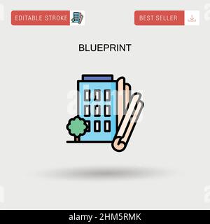 Icône de vecteur simple Blueprint. Illustration de Vecteur