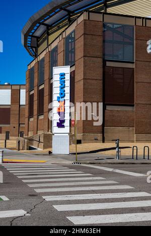 Memphis, TN - le 6 février 2022 : FedEx Forum dans le centre-ville de Memphis, TN. Accueille les Memphis Grizzlies de la NBA, l'université de Memphis basketball et de nombreux Banque D'Images