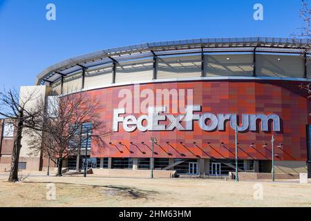 Memphis, TN - le 6 février 2022 : FedEx Forum dans le centre-ville de Memphis, TN. Accueille les Memphis Grizzlies de la NBA, l'université de Memphis basketball et de nombreux Banque D'Images