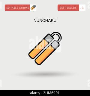 Icône de vecteur simple Nunchaku. Illustration de Vecteur