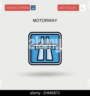 Icône de vecteur simple autoroute. Illustration de Vecteur