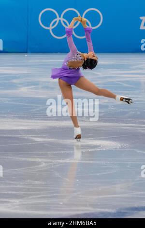 Pékin, Hebei, Chine. 7th févr. 2022. Karen CHEN (Etats-Unis) est en compétition au stade intérieur de la capitale lors des Jeux Olympiques d'hiver de Beijing 2022 à Beijing, Hebei, Chine (Credit image: © Walter G. Arce Sr./ZUMA Press Wire) Credit: ZUMA Press, Inc./Alay Live News Banque D'Images