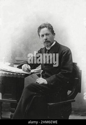 L'auteur russe Anton Chekhov en 1889, âgé de 39 ans. Banque D'Images