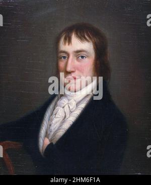 Un portrait du poète anglais William Wordsworth, peint en 1798 quand il avait 28 ans.Peinture de William Shuter Banque D'Images