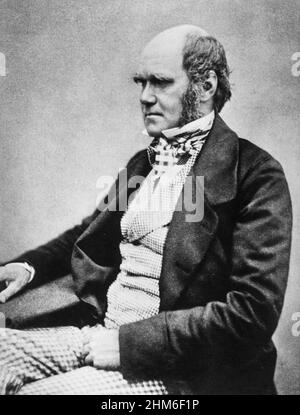 Un portrait de l'écrivain anglais et fondateur de la théorie de la sélection naturelle, Charles Darwin à partir d'environ 1854 quand il avait 45 ans. Banque D'Images