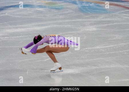 Pékin, Hebei, Chine. 7th févr. 2022. Karen CHEN (Etats-Unis) est en compétition au stade intérieur de la capitale lors des Jeux Olympiques d'hiver de Beijing 2022 à Beijing, Hebei, Chine (Credit image: © Walter G. Arce Sr./ZUMA Press Wire) Credit: ZUMA Press, Inc./Alay Live News Banque D'Images