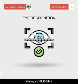 Icône de vecteur simple de reconnaissance oculaire. Illustration de Vecteur
