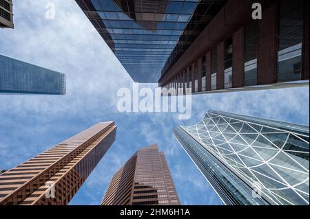 Vue sur les gratte-ciels de la ville de Calgary. Banque D'Images
