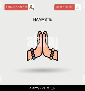 Icône de vecteur simple Namaste. Illustration de Vecteur