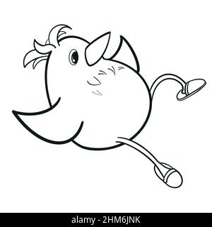 Oiseau de mouette repose contour coloriage livre isolé sur fond blanc ensemble 1/6 Banque D'Images