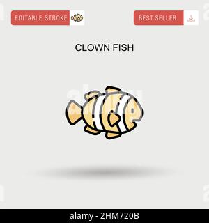Icône de vecteur simple Clown Fish. Illustration de Vecteur