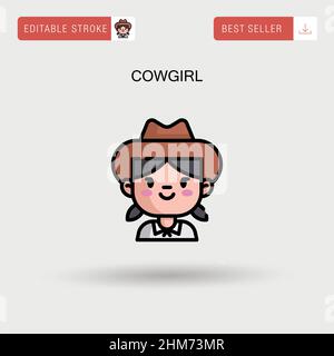 Cowgirl simple vecteur icône. Illustration de Vecteur