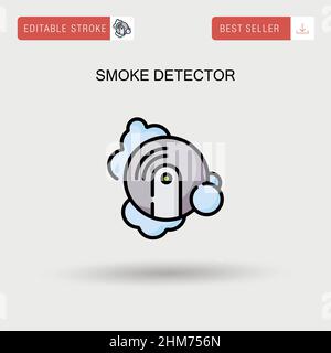 Icône de vecteur simple du détecteur de fumée. Illustration de Vecteur