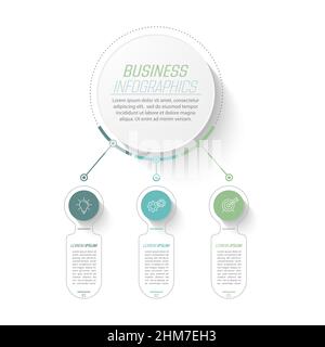 Infographies.Visualisation des données commerciales, des projets, des formations, des plans de développement et des stratégies.Pictogrammes de processus.Style plat. Illustration de Vecteur