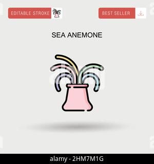 Icône vecteur simple anemone de mer. Illustration de Vecteur