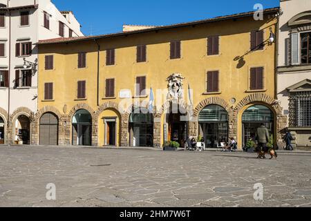 Florence, Italie. Janvier 2022. Vue extérieure du Musée de l'Opéra de Santa Maria del Fiore bâtiment dans le centre-ville Banque D'Images