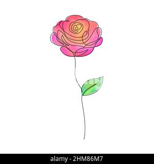 Fleur rose sur blanc Illustration de Vecteur