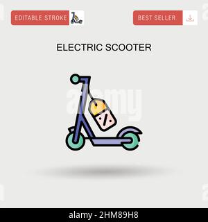 Icône de vecteur simple de scooter électrique. Illustration de Vecteur